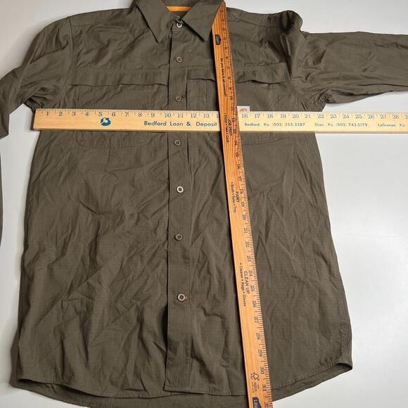 Carhartt Men’s Relaxed Fit Button-Up Work Shirt M Regular Green Cotton Nylon - Picture 3 of 8